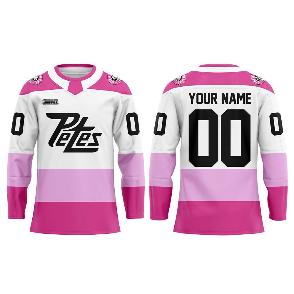 Peterborough Petes PINK IN THE RINK 2026 Custom Hockey Jersey