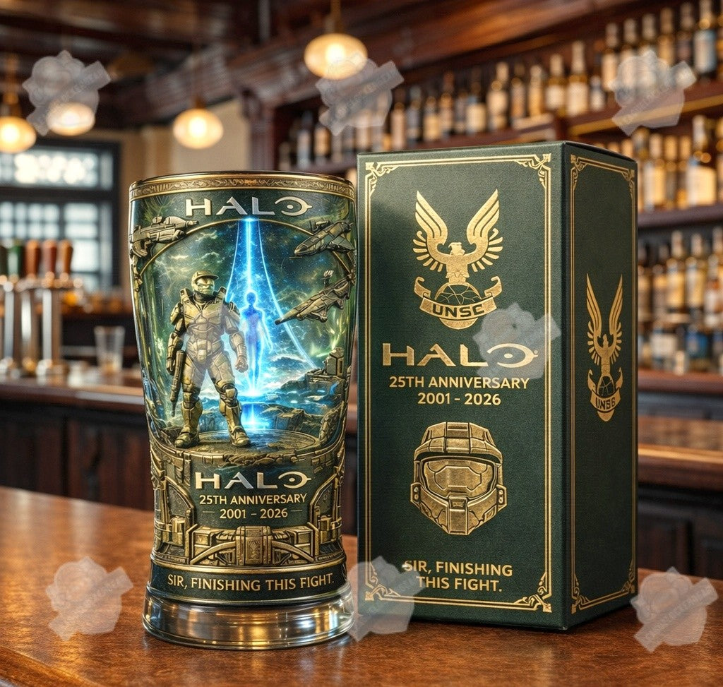 Halo 25th Anniversary 2001-2026 Sir Finishing This Fight Pint Glass