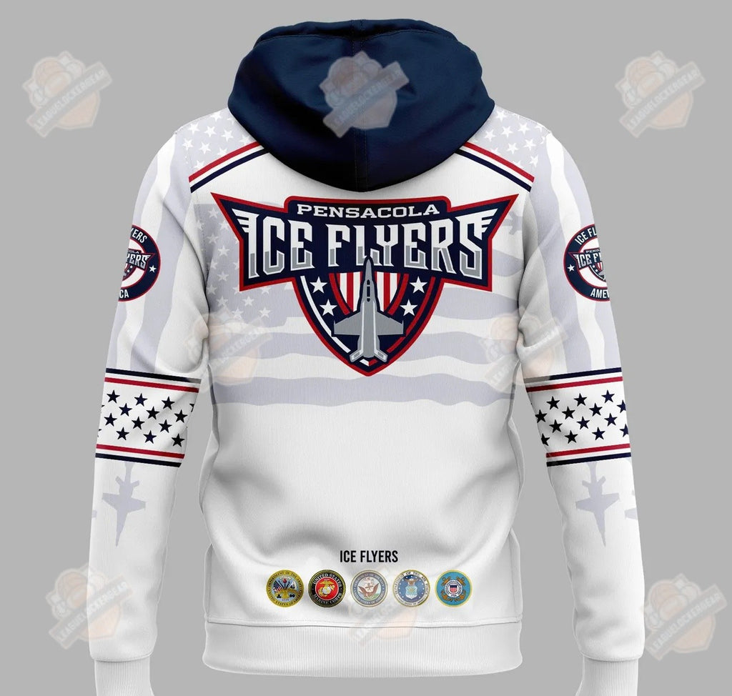 Pensacola Ice Flyers Military Appreciation America 250 Hoodie
