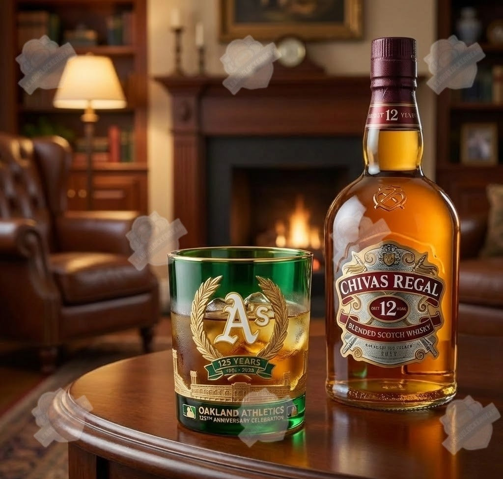 Oakland Athletics 125th Anniversary Celebration Whiskey Glass