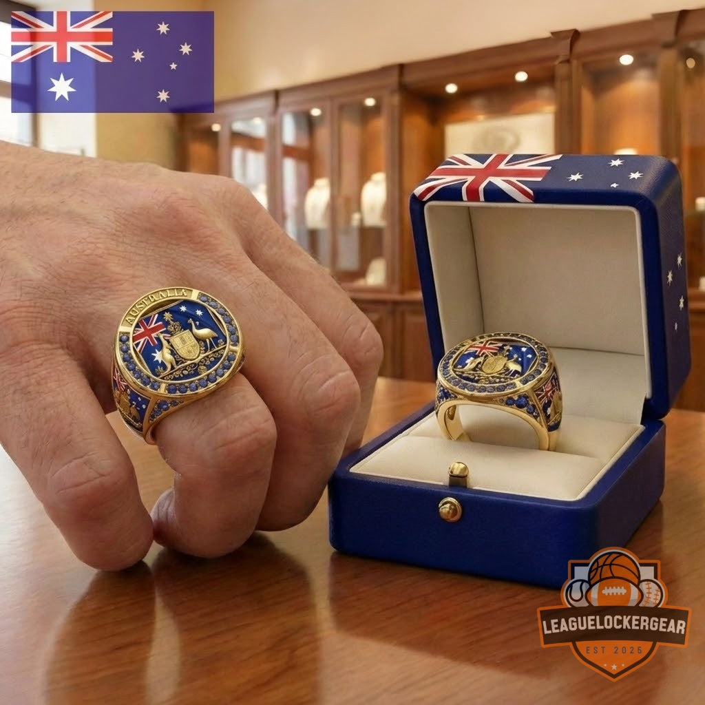 Australia Coat Of Arms Flag Championship Ring