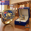 Australia Coat Of Arms Flag Championship Ring