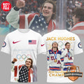 Jack Hughes Team USA 2026 Milano Cortina Olympic Gold Champion T-Shirt