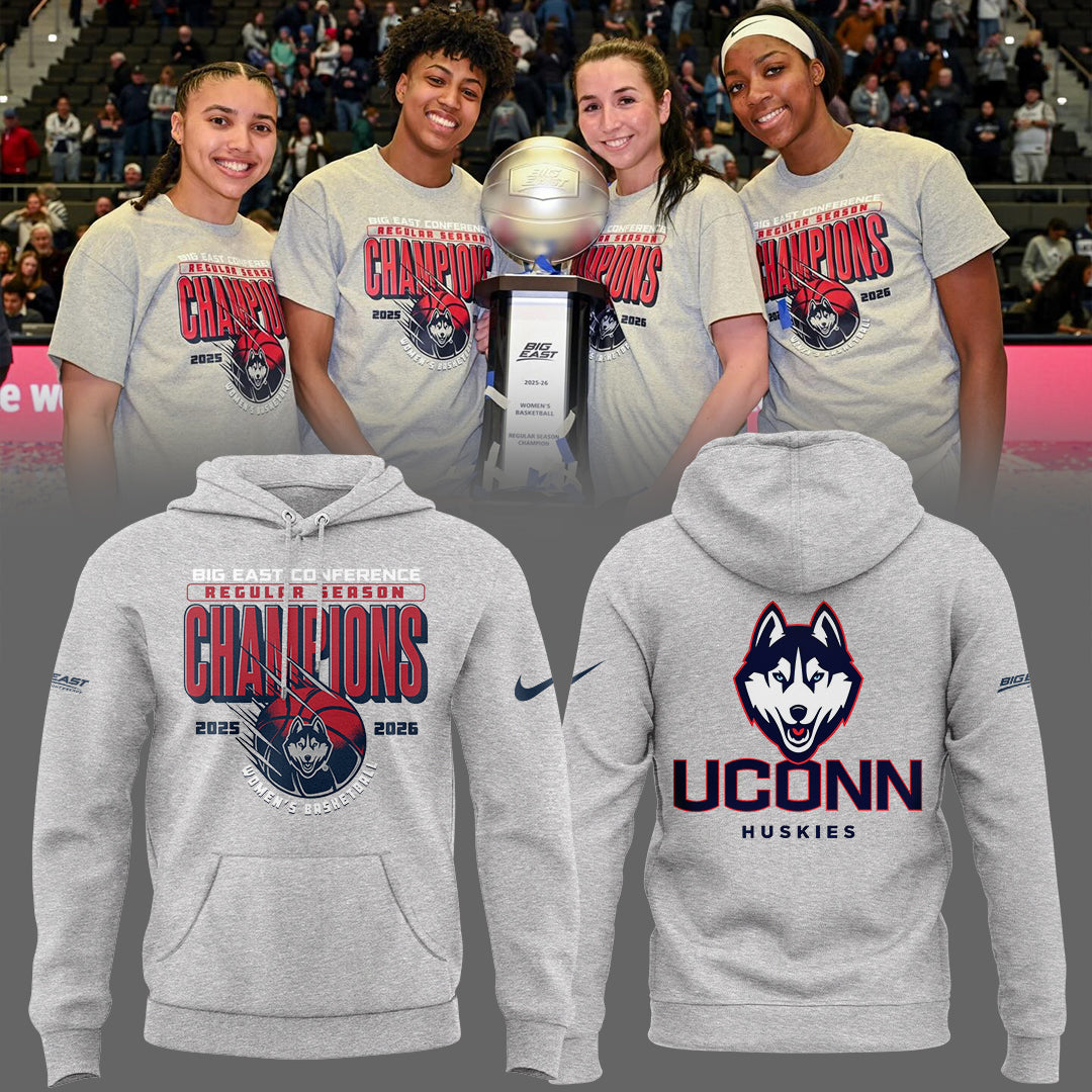 UConn Huskies Women’s Basketball Big East Conference Regular Season Champions 2025-26 Hoodie