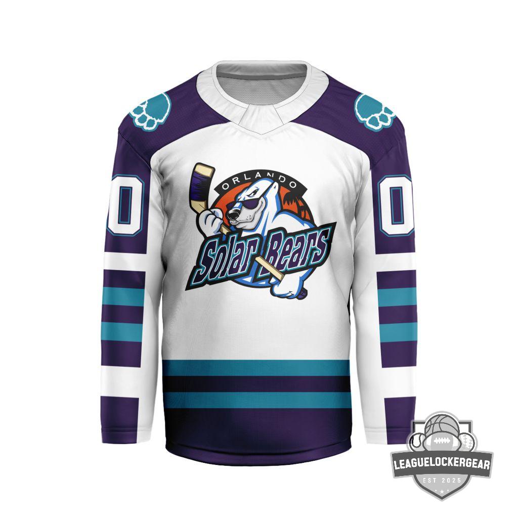 Orlando Solar Bears Personalized 2026 Throwback V-shaped Hockey Jersey