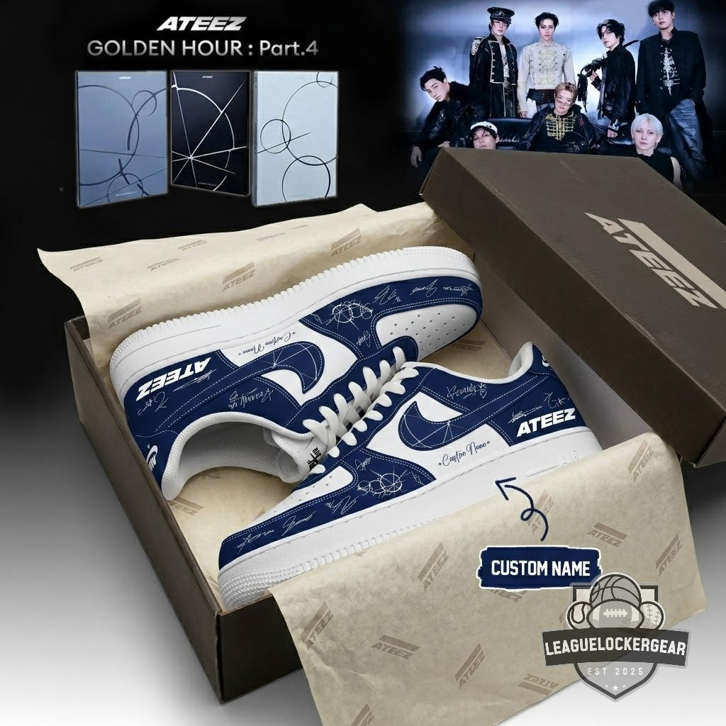ATEEZ GOLDEN HOUR Part.4 Signatures Custom Air Force 1 Shoes