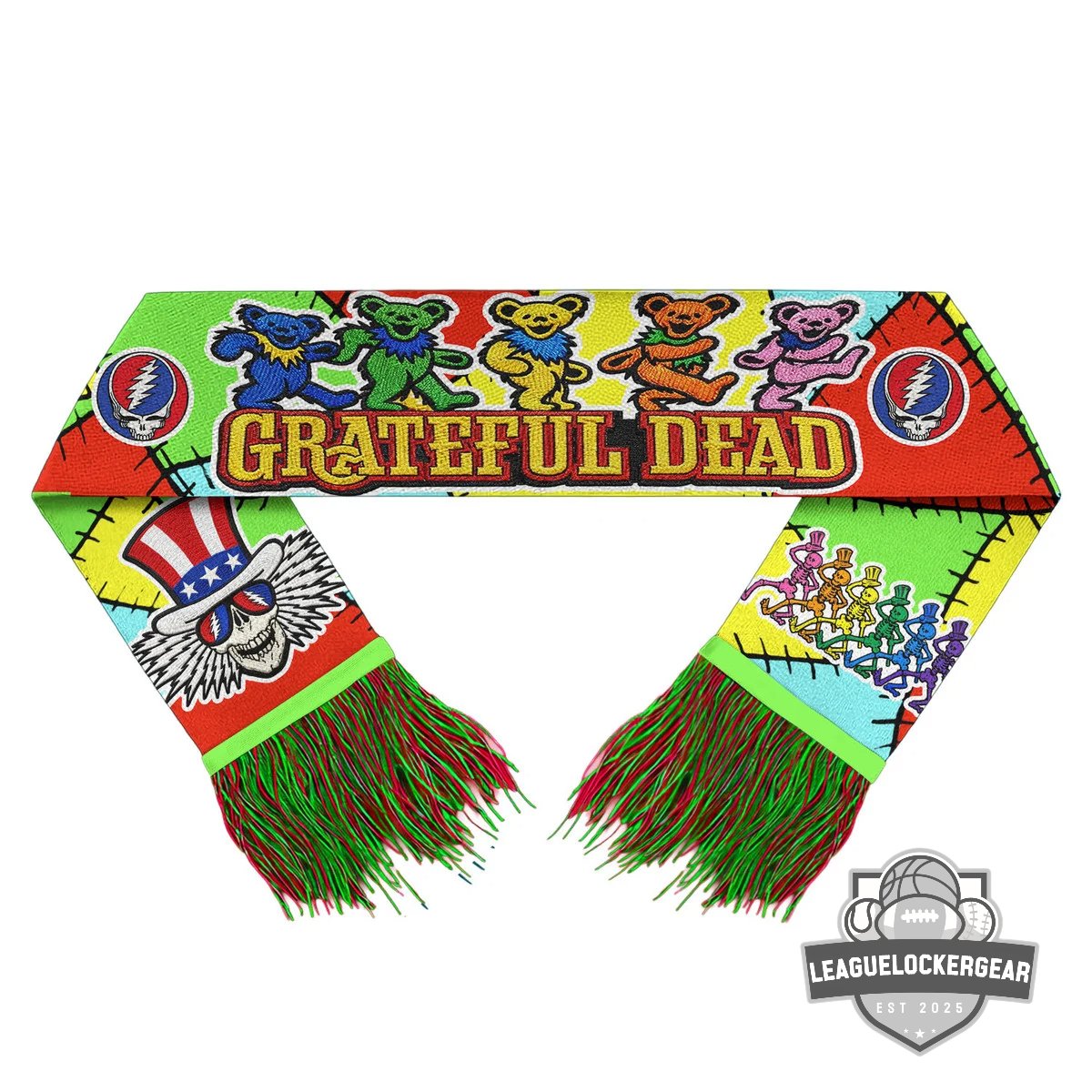 Grateful Dead Dancing Bears Steal Your Face Scarf