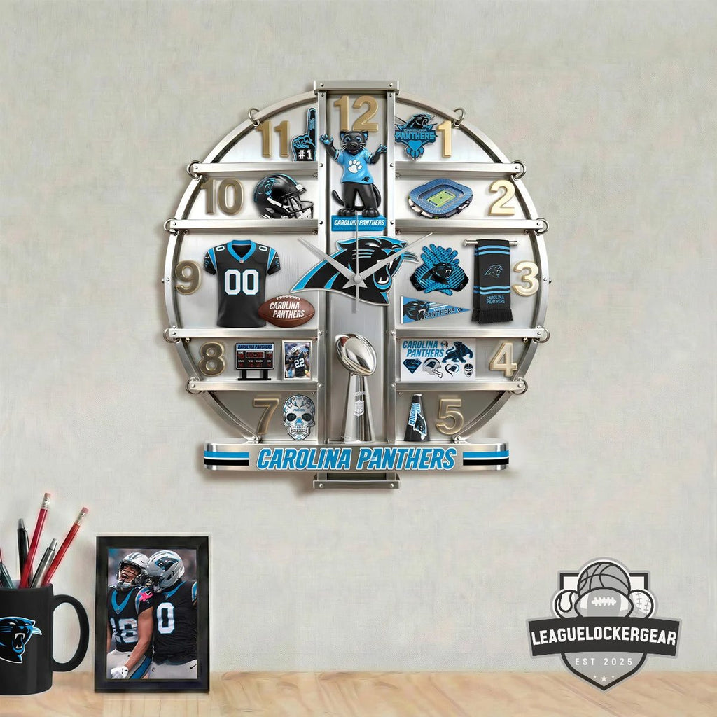 Carolina Panthers 3D Visual Effect Acrylic Wall Clock
