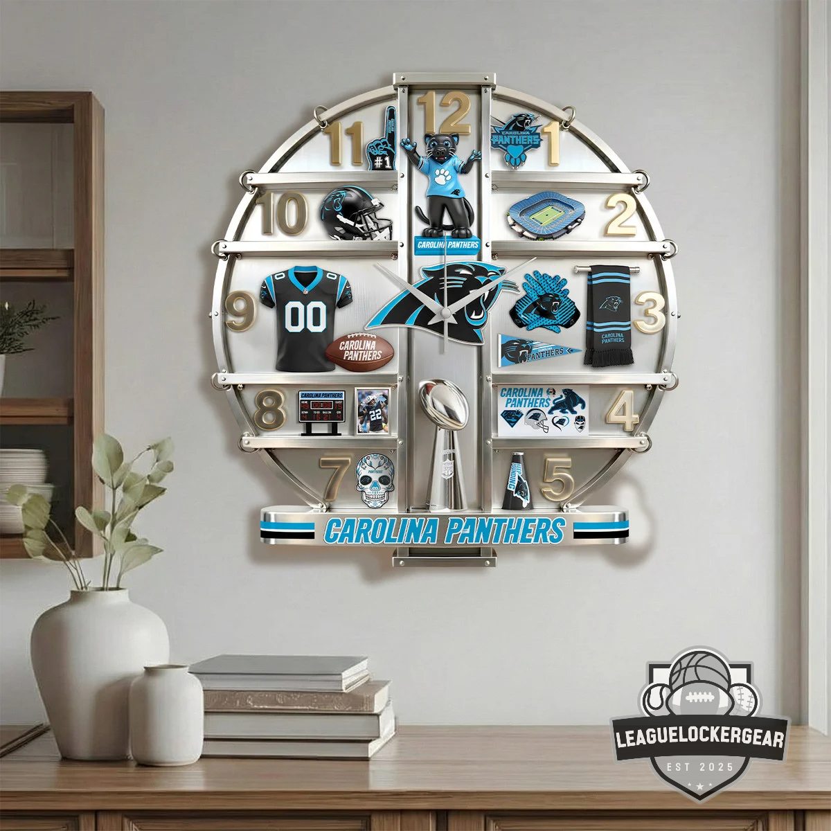 Carolina Panthers 3D Visual Effect Acrylic Wall Clock