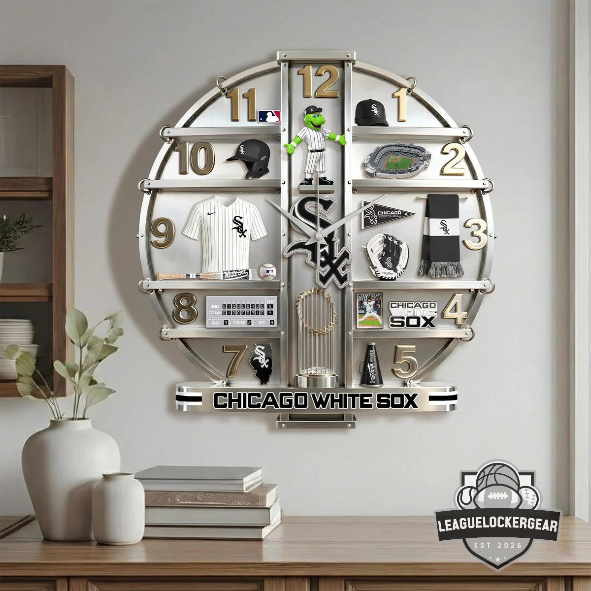 Chicago White Sox 3D Visual Effect Acrylic Wall Clock