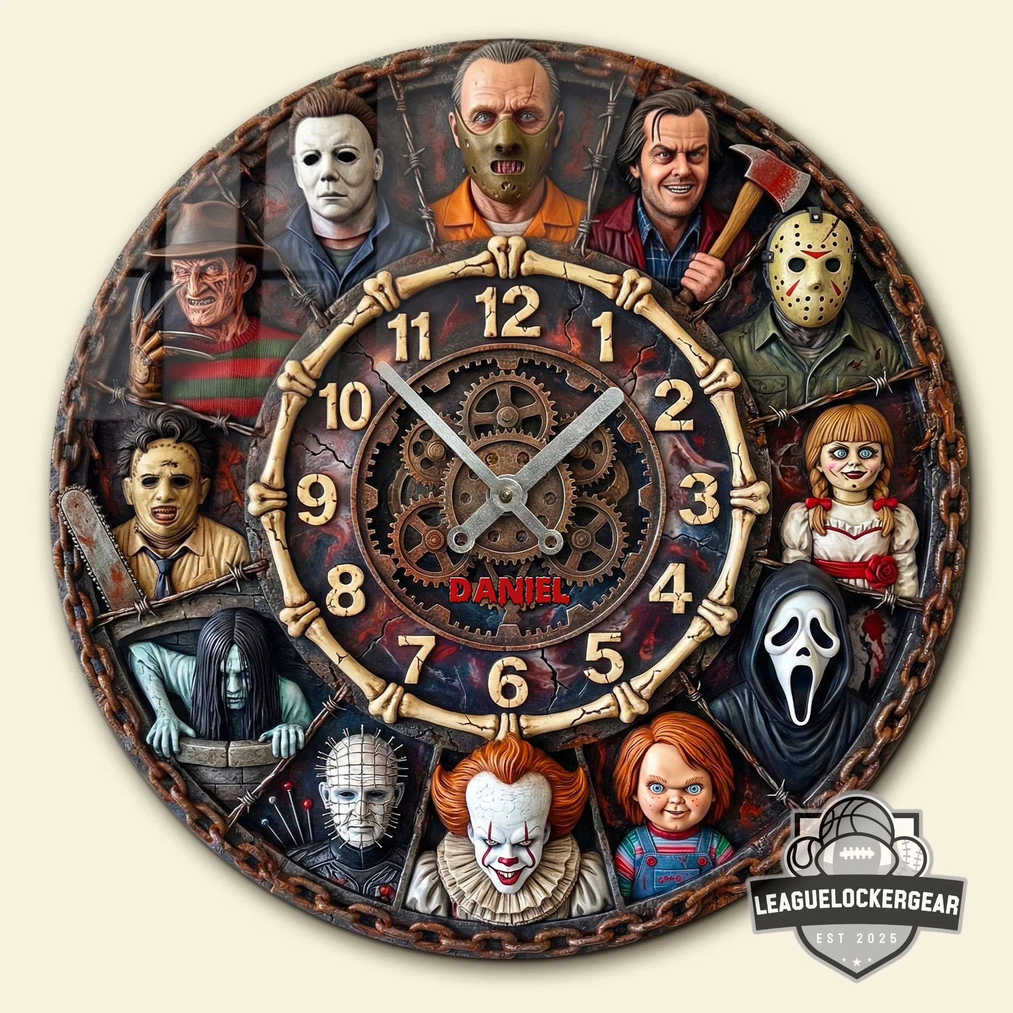 Horror Movie Personalized Name Wall Clock