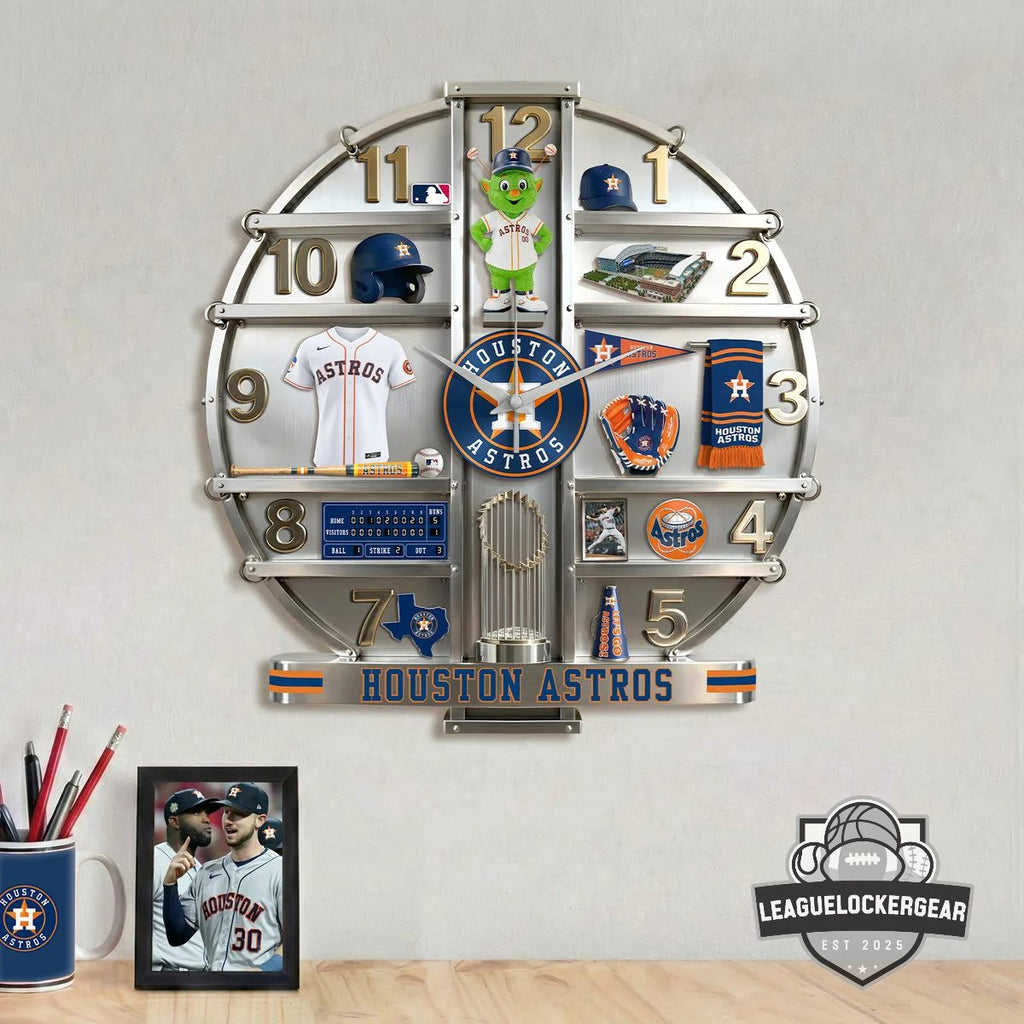 Houston Astros 3D Visual Effect Acrylic Wall Clock