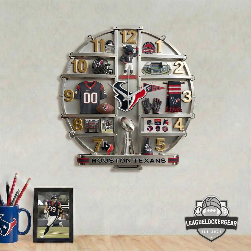 Houston Texans Decorative 3D Visual Effect Acrylic Wall Clock