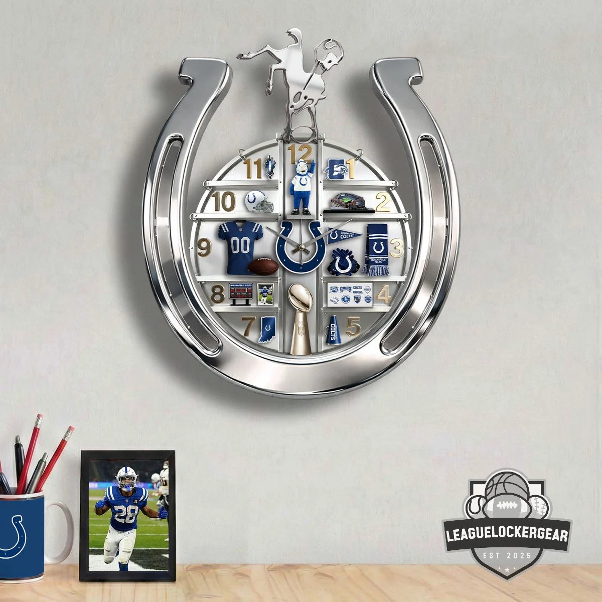Indianapolis Colts Decorative 3D Visual Effect Acrylic Wall Clock