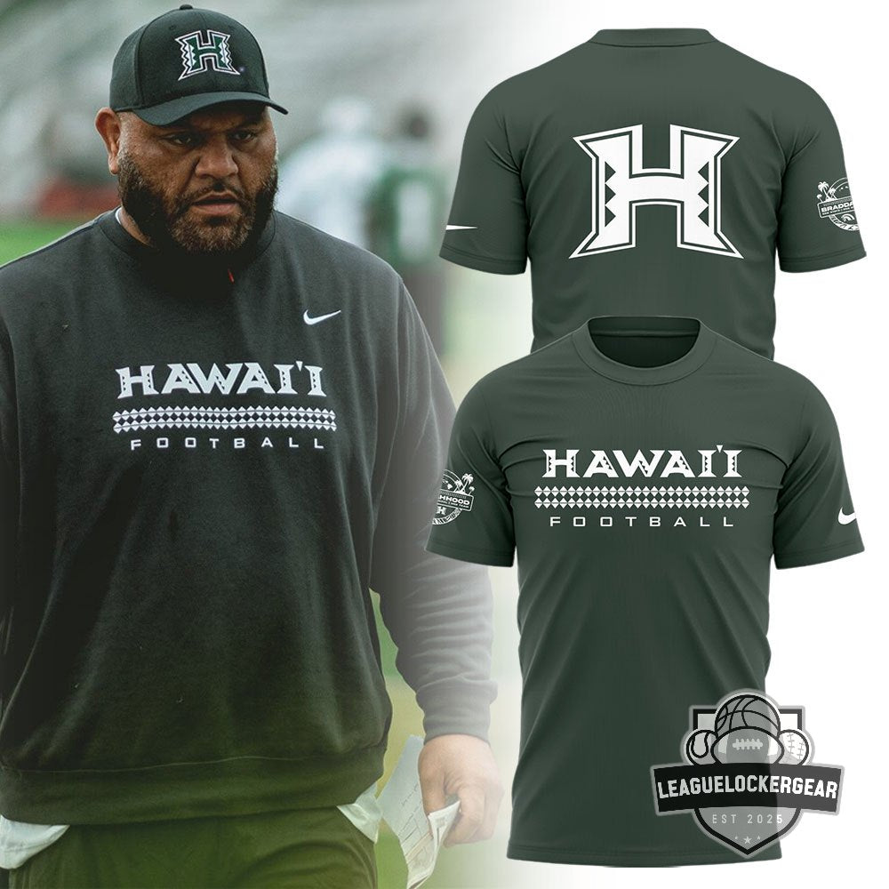 Hawaii Rainbow Warriors Football Kapa Pattern Braddahhood T-Shirt