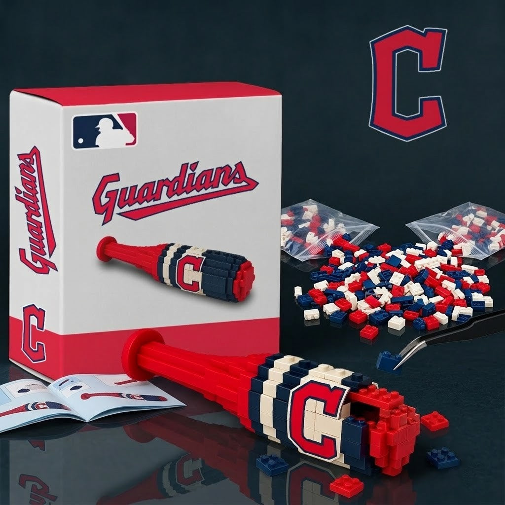 Cleveland Guardians Baseball Bat Building Block Set