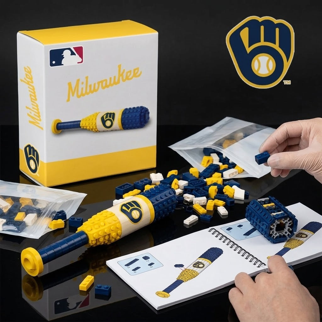 Milwaukee Brewers Baseball Bat Building Block Set