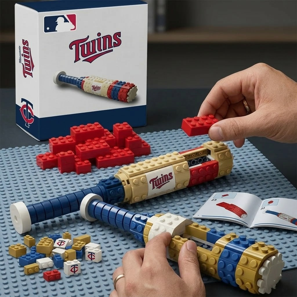 Minnesota Twins Baseball Bat Building Blocks Set