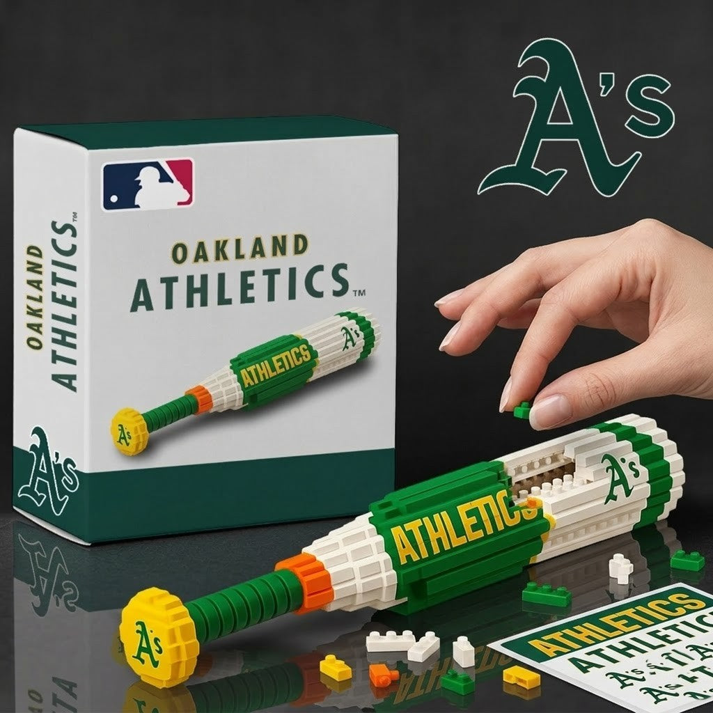 Oakland Athletics Baseball Bat Building Blocks Set