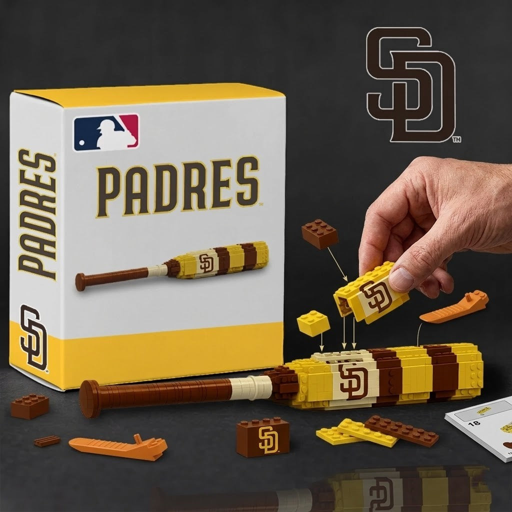 San Diego Padres Baseball Bat Building Blocks Set