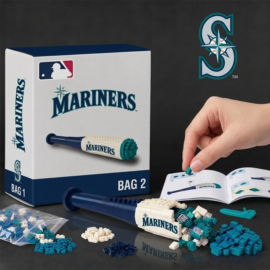 Seattle Mariners Baseball Bat Building Blocks Set