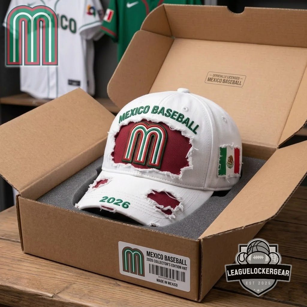 Mexico Baseball 2026 Distressed Baseball Cap