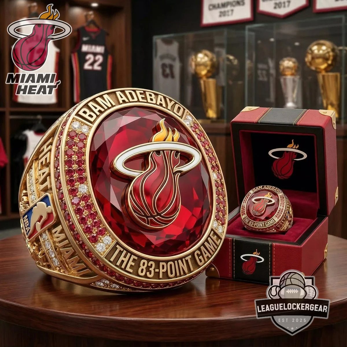 Miami Heat Bam Adebayo The 83-Point Game Championship Ring
