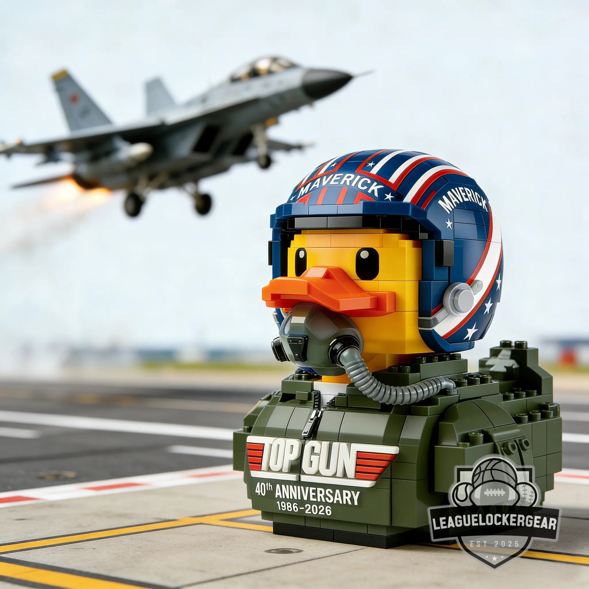 Gun Maverick 40th Anniversary 1986-2026 Duck Building Blocks Set