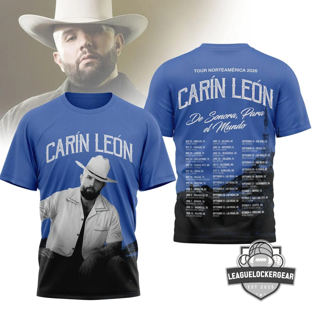 Carin León Tour Norteamérica 2026 De Sonora Para el Mundo T-Shirt