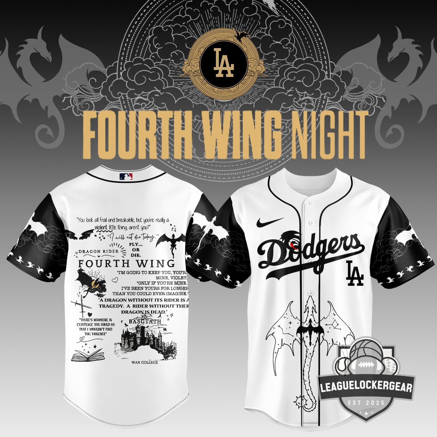Los Angeles Dodgers Fourth Wing Night Baseball Jersey