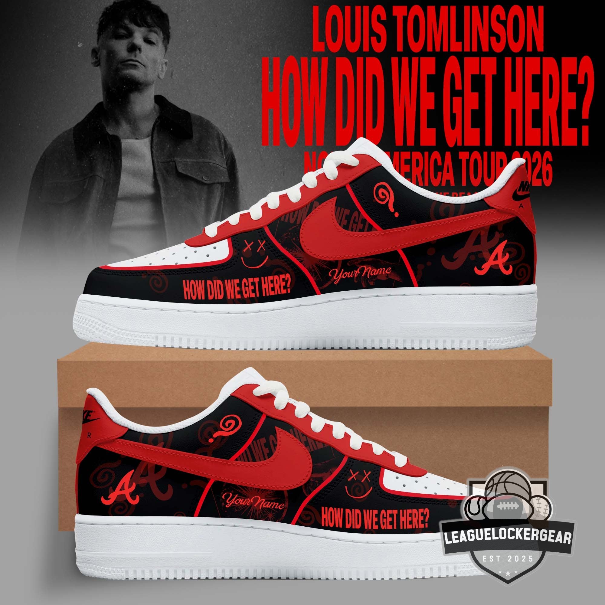 Louis Tomlinson How Did We Get Here North America Tour 2026 Custom Air Force 1 Shoes