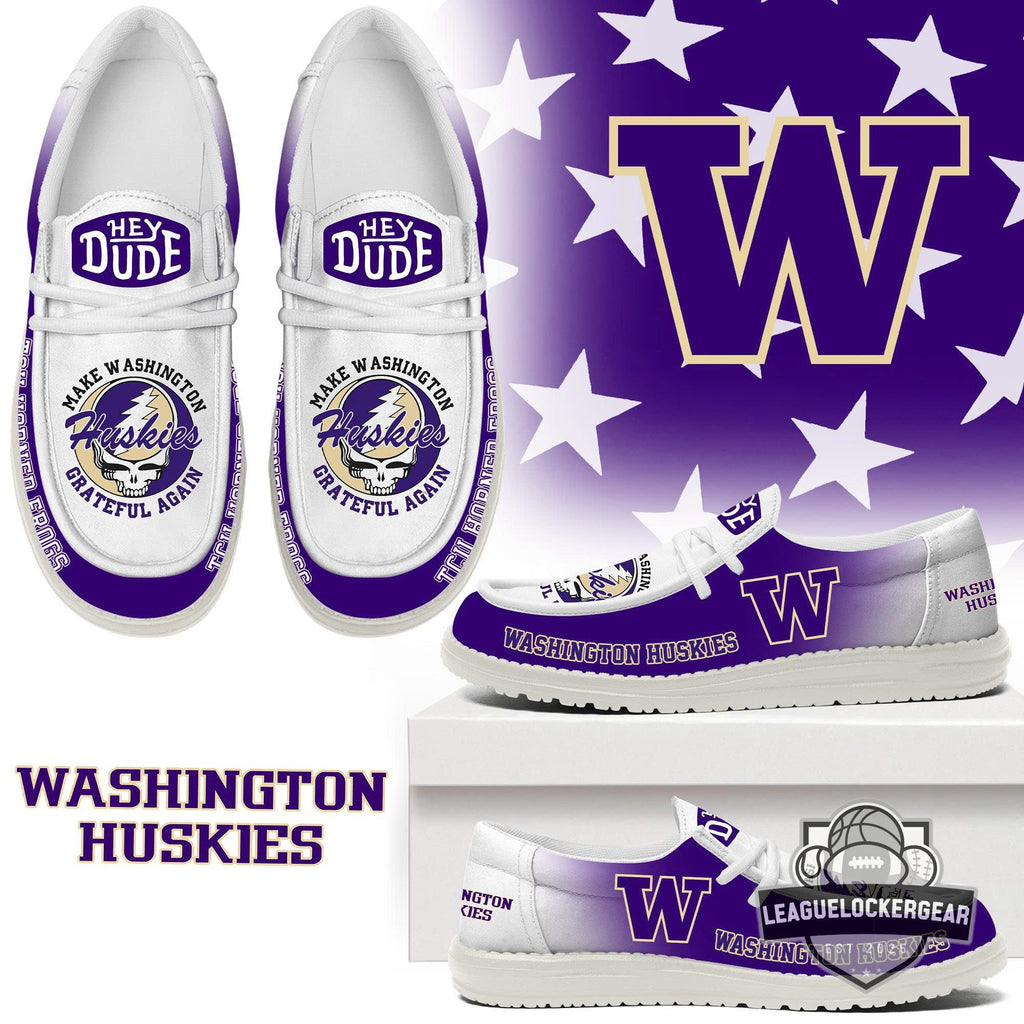 Washington Huskies Grateful Dead Steal Your Face Hey Dude Shoes