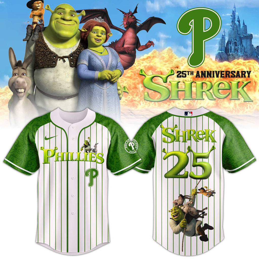 Philadelphia Phillies Shrek 25th Anniversary Baseball Jersey
