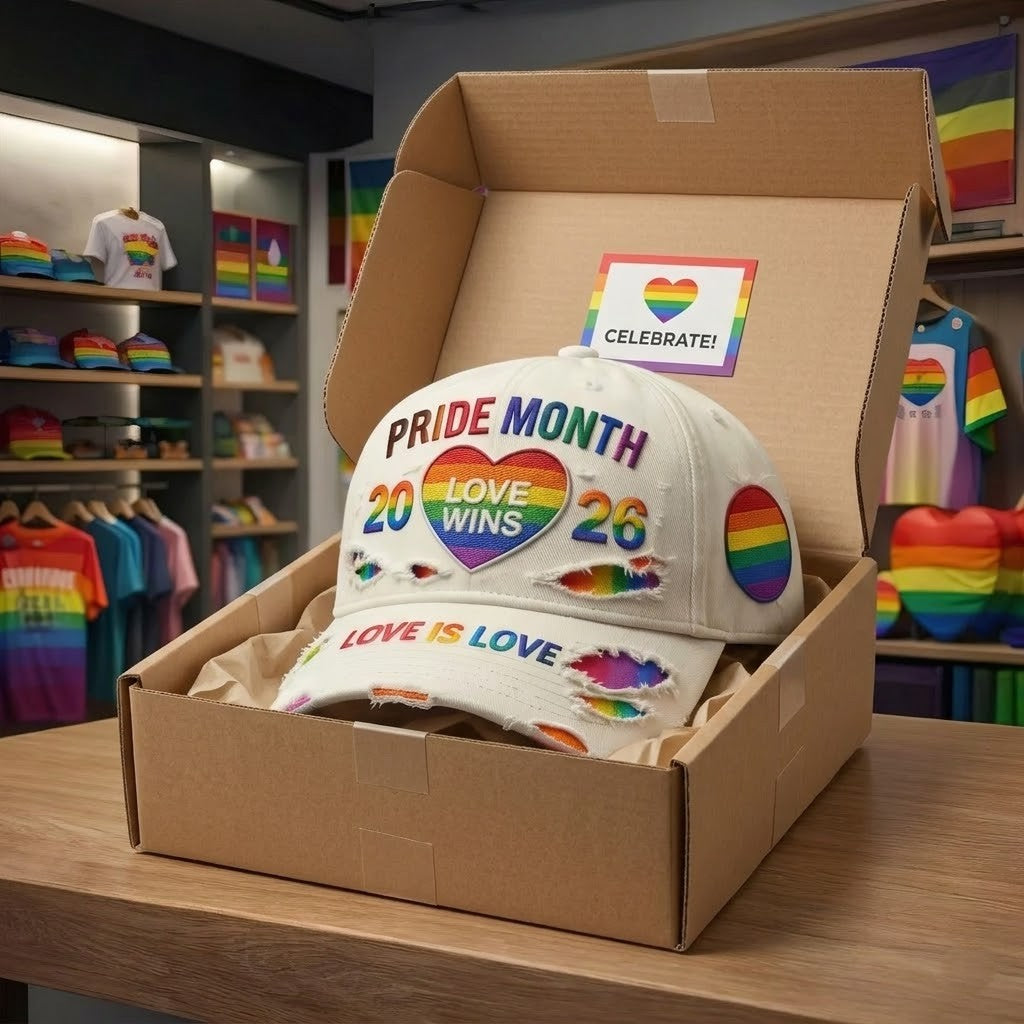 Pride Month 2026 Love Wins Love is Love Distressed Baseball Cap
