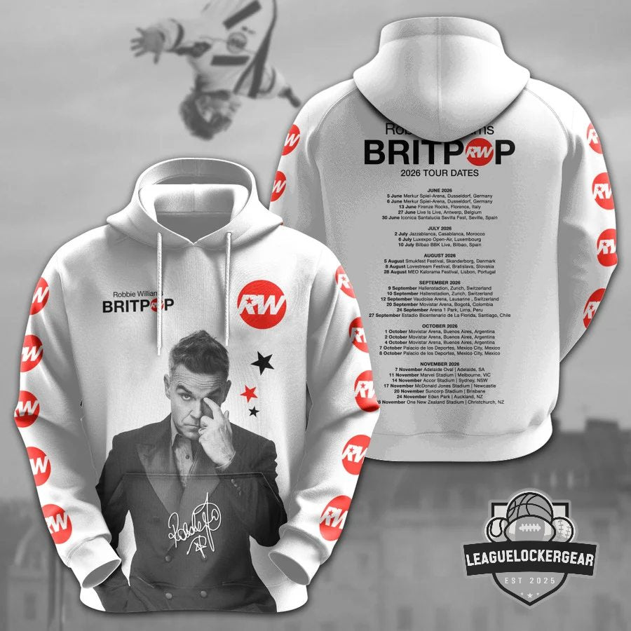 Robbie Williams Britpop 2026 Tour Hoodie