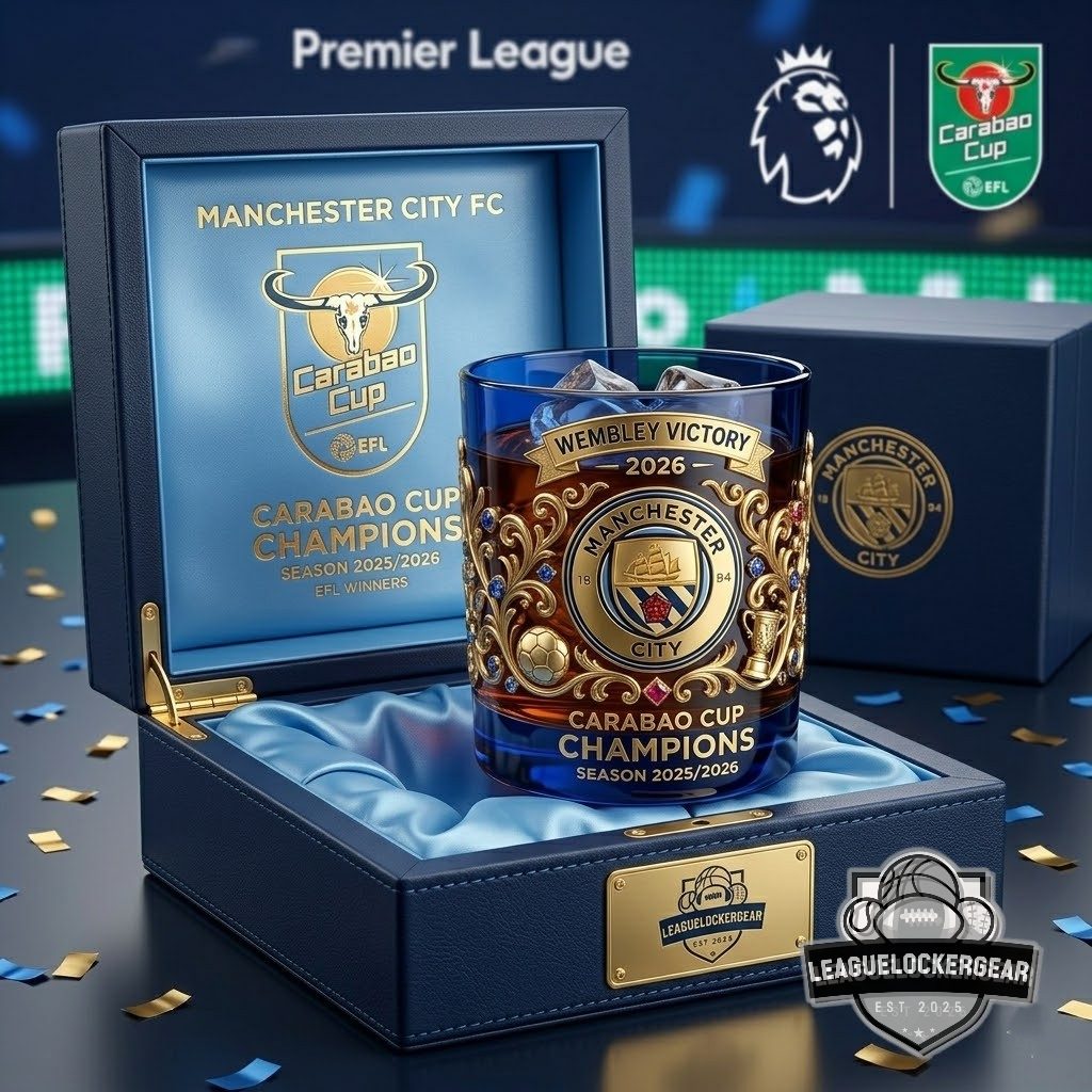 Manchester City Carabao Cup Champions Season 2025/2026 Whiskey Glass