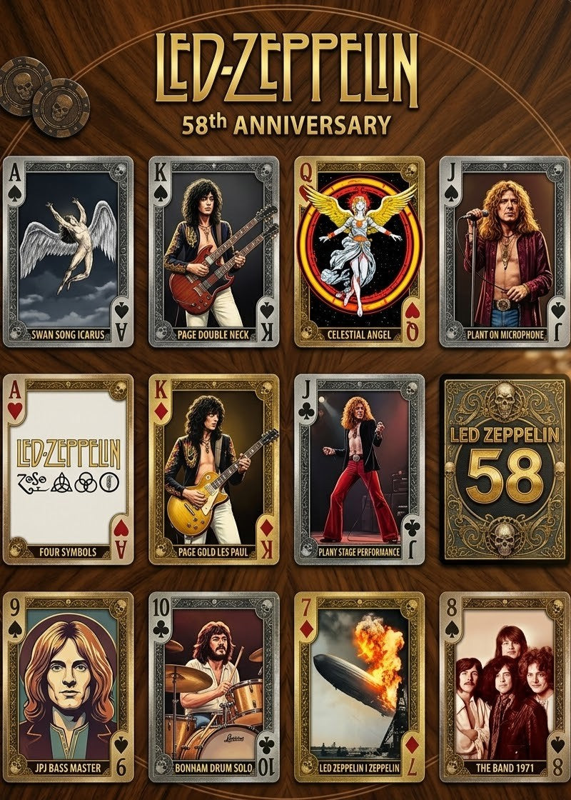 Led Zeppelin 58th Anniversary Playing Cards