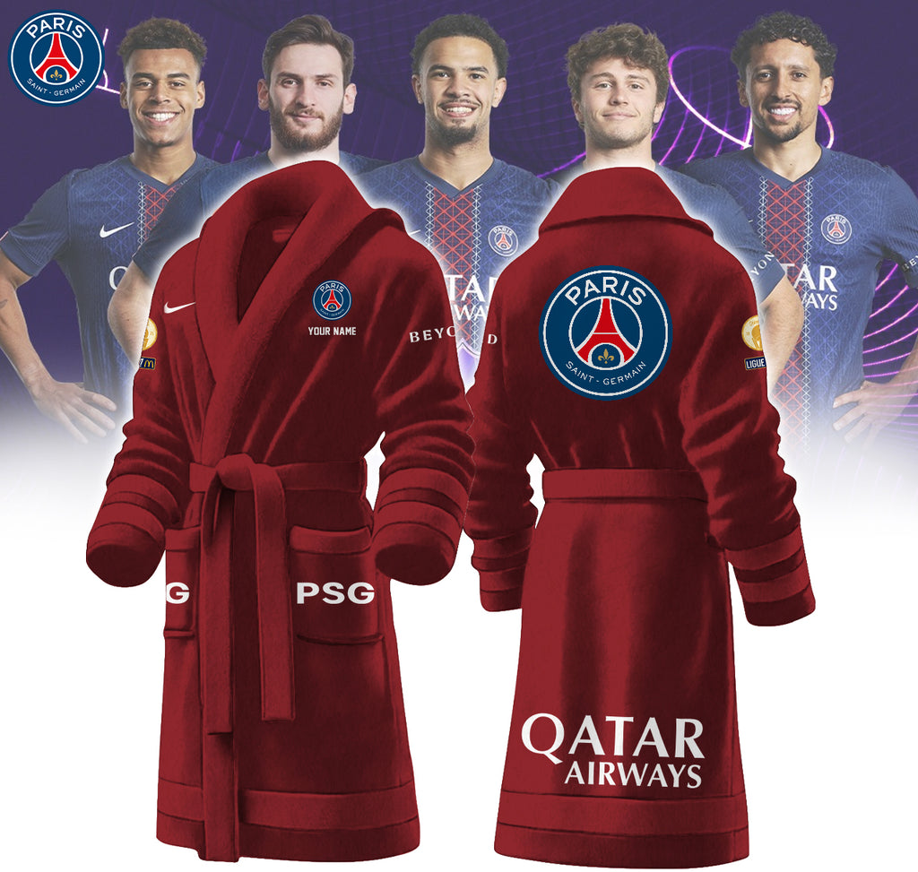 Paris Saint-Germain Personalized Qatar Airways Bathrobe