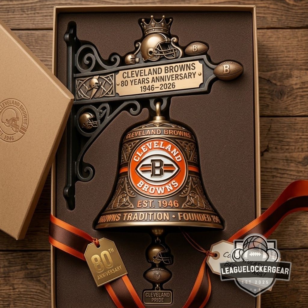 Cleveland Browns 80 Years Anniversary 1946-2026 Hanging Bell