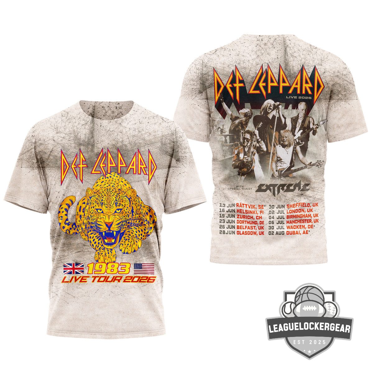 Def Leppard 1983 Live Tour 2026 T-Shirt