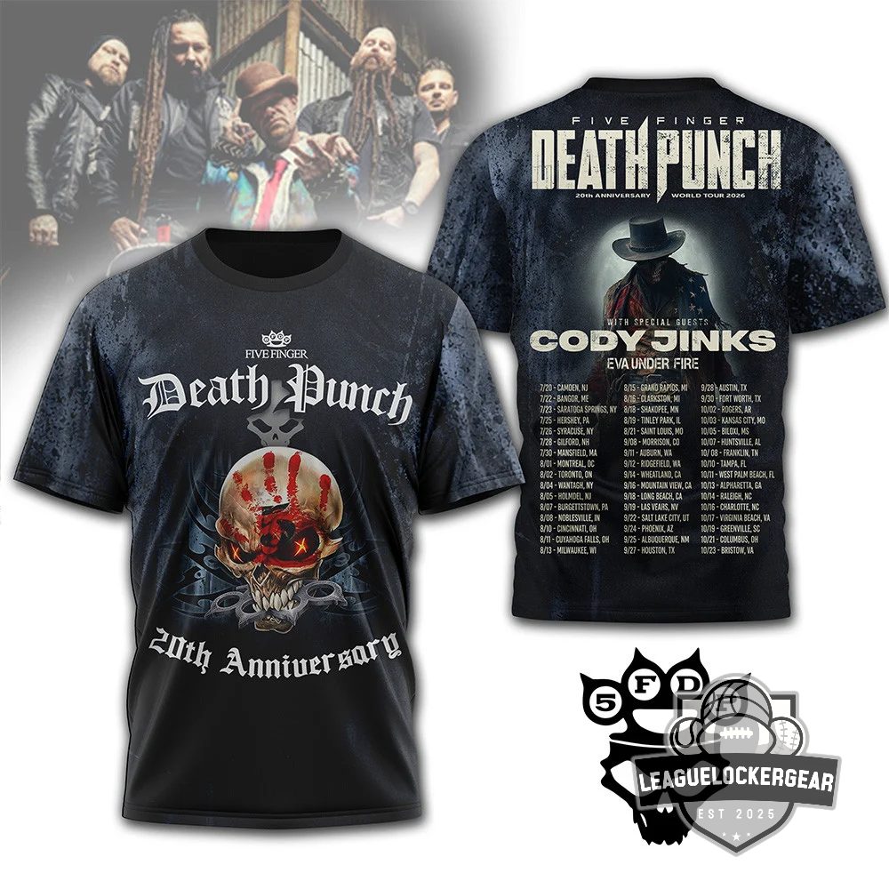 Five Finger Death Punch 20th Anniversary World Tour T-Shirt