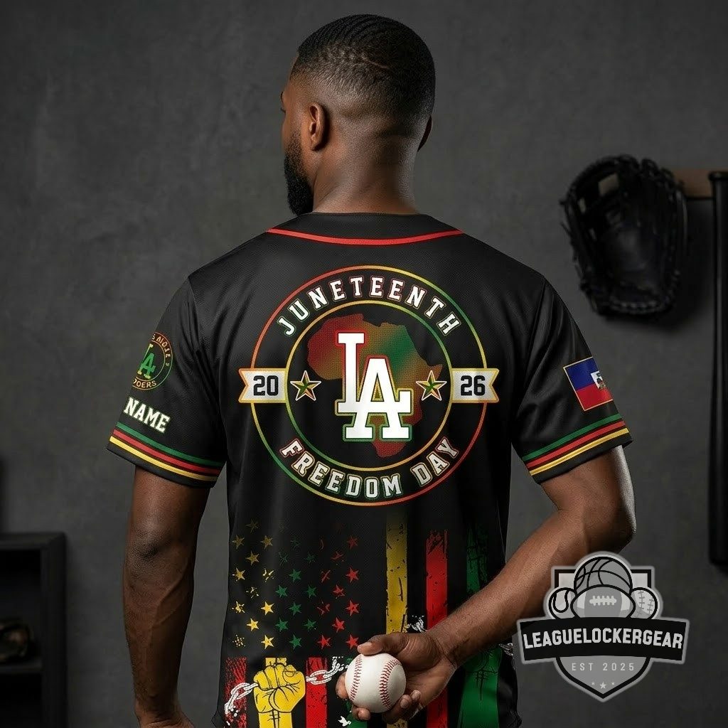 Los Angeles Dodgers Juneteenth Freedom Day Baseball Jersey
