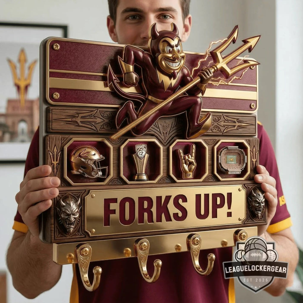 Arizona State Sun Devils Forks Up Wall Mounted Key Holder