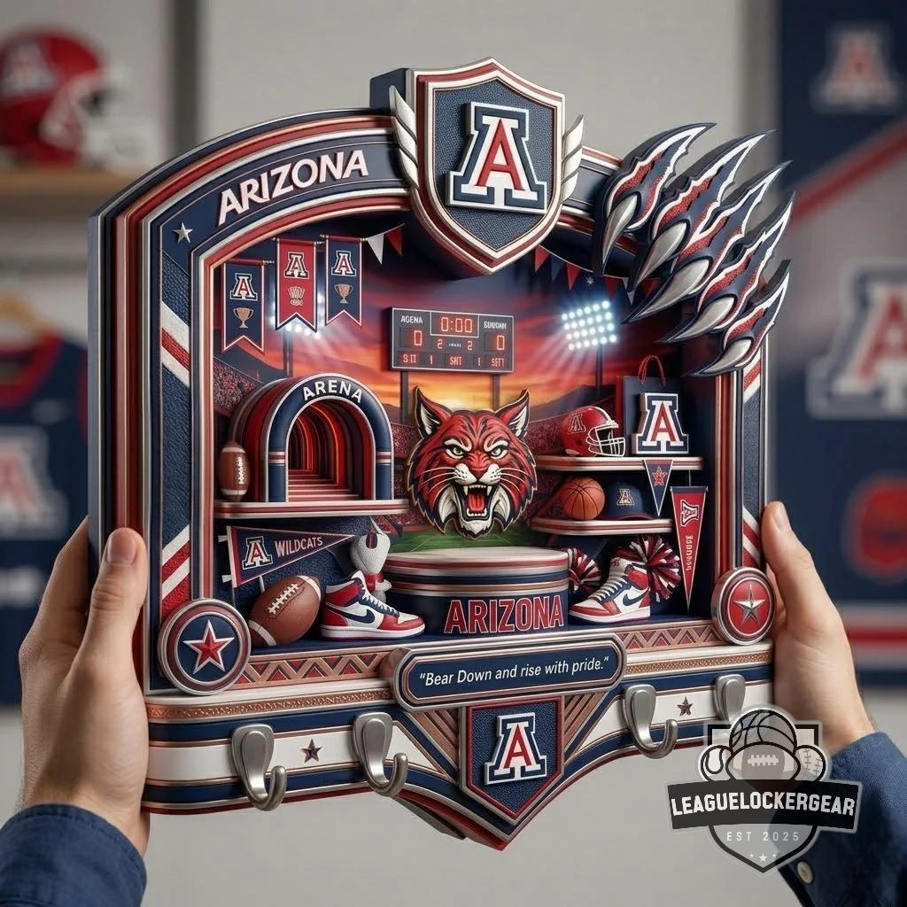 Arizona Wildcats Bear Down Sports Arena Wall Mounted Key Holder