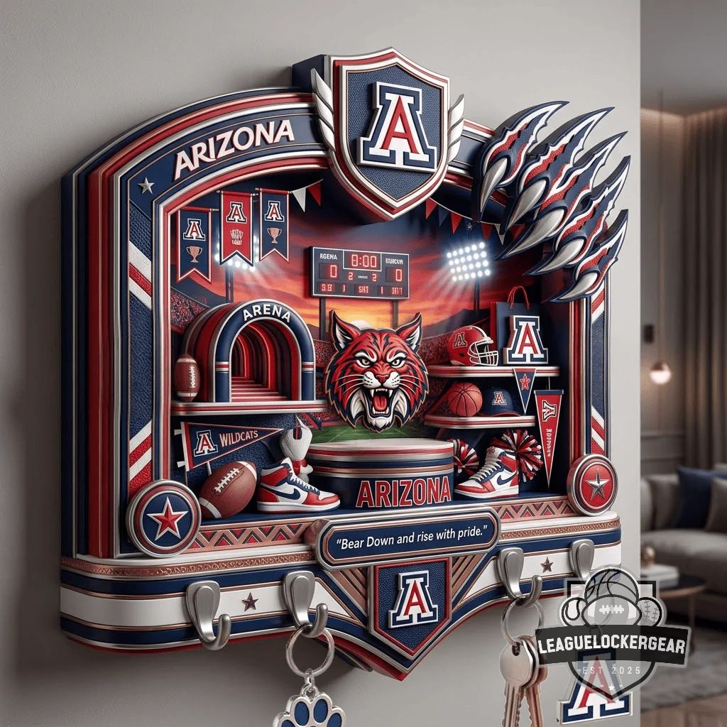 Arizona Wildcats Bear Down Sports Arena Wall Mounted Key Holder