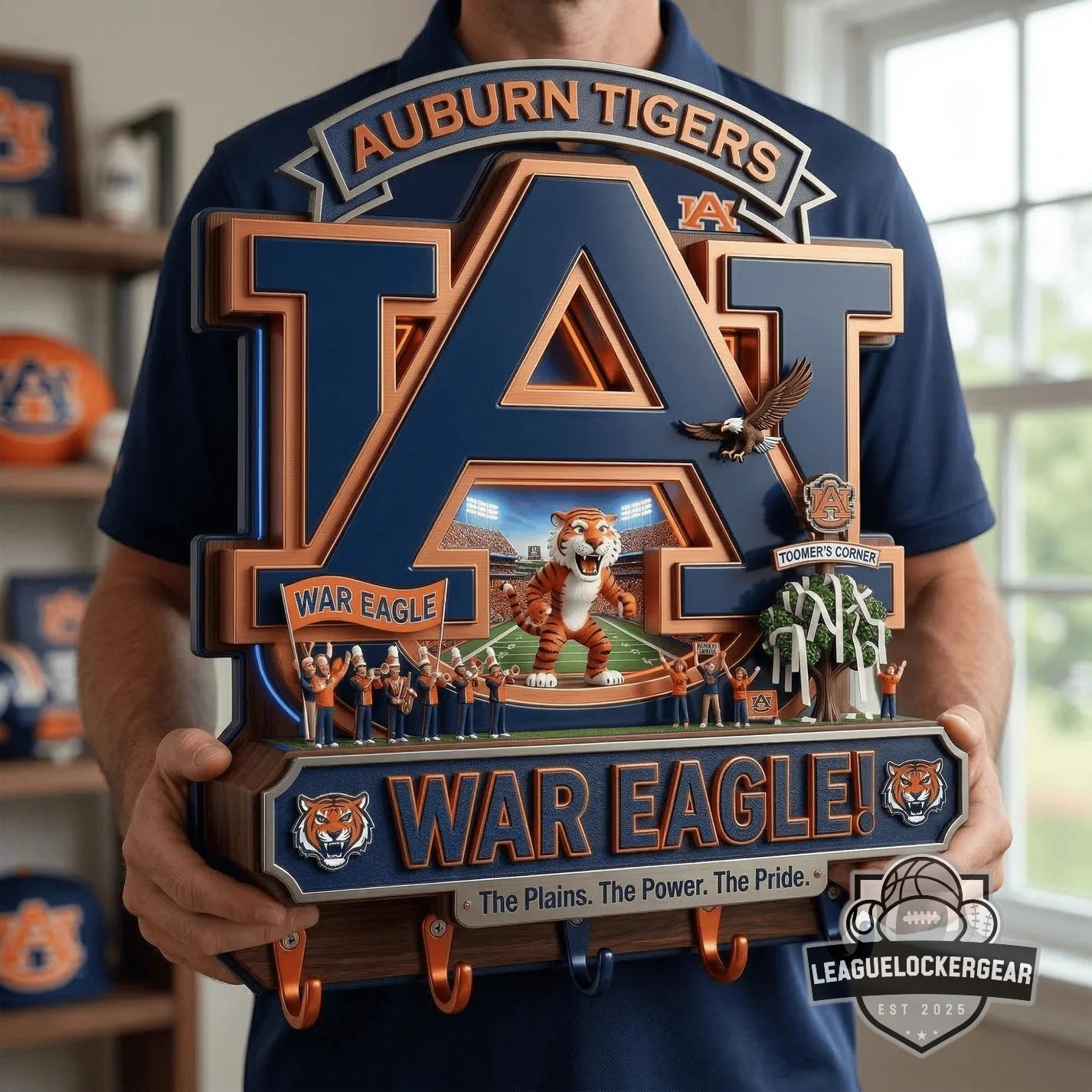 Auburn Tigers War Eagle Toomer’s Corner 3D Wall Mounted Key Holder
