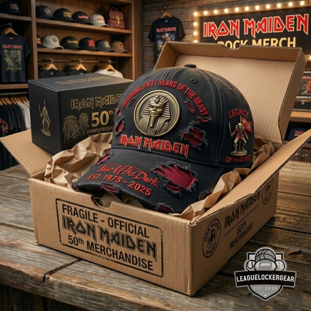 Iron Maiden 50th Anniversary Fear Of The Dark Baseball Cap
