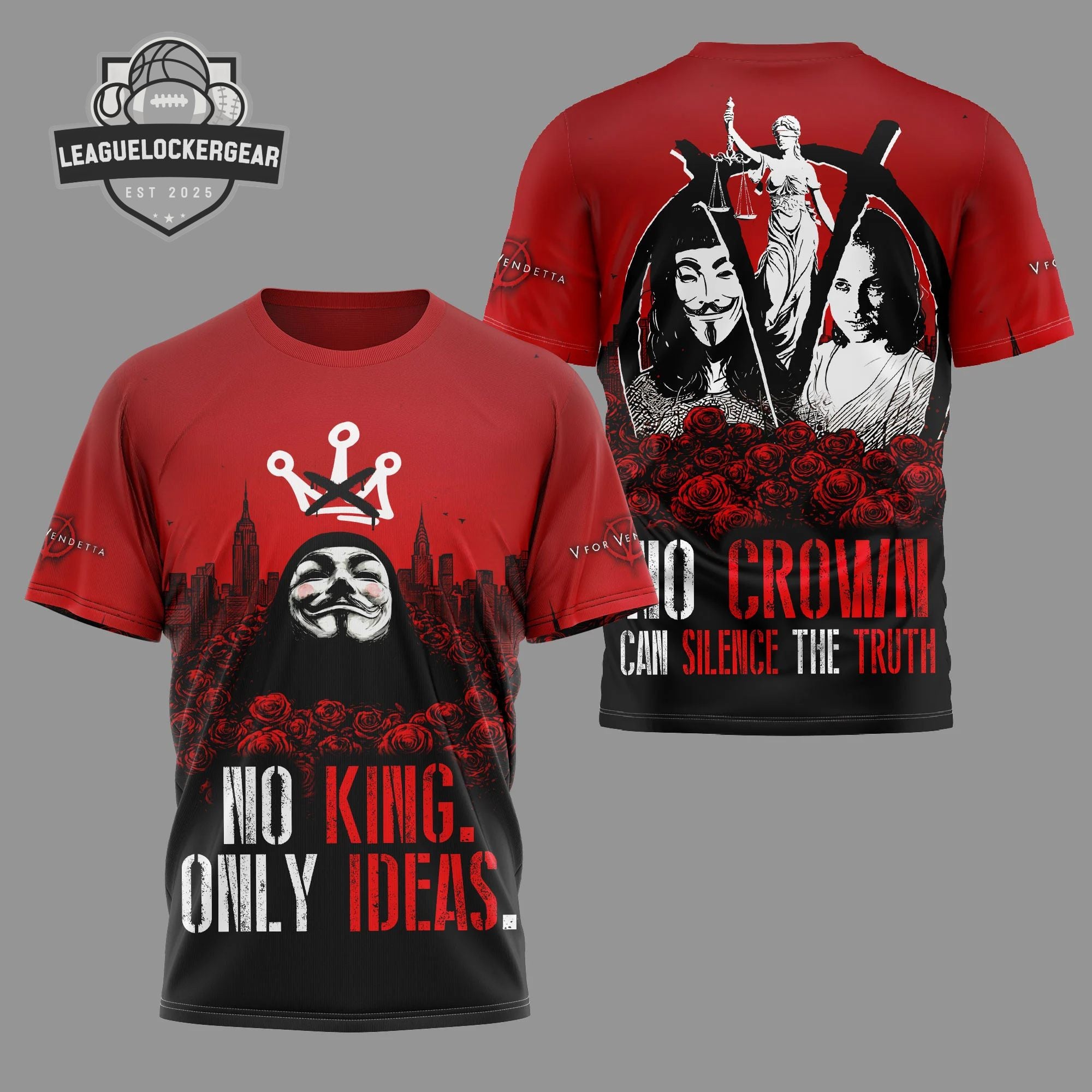 V for Vendetta No King Only Ideas 3D T-Shirt