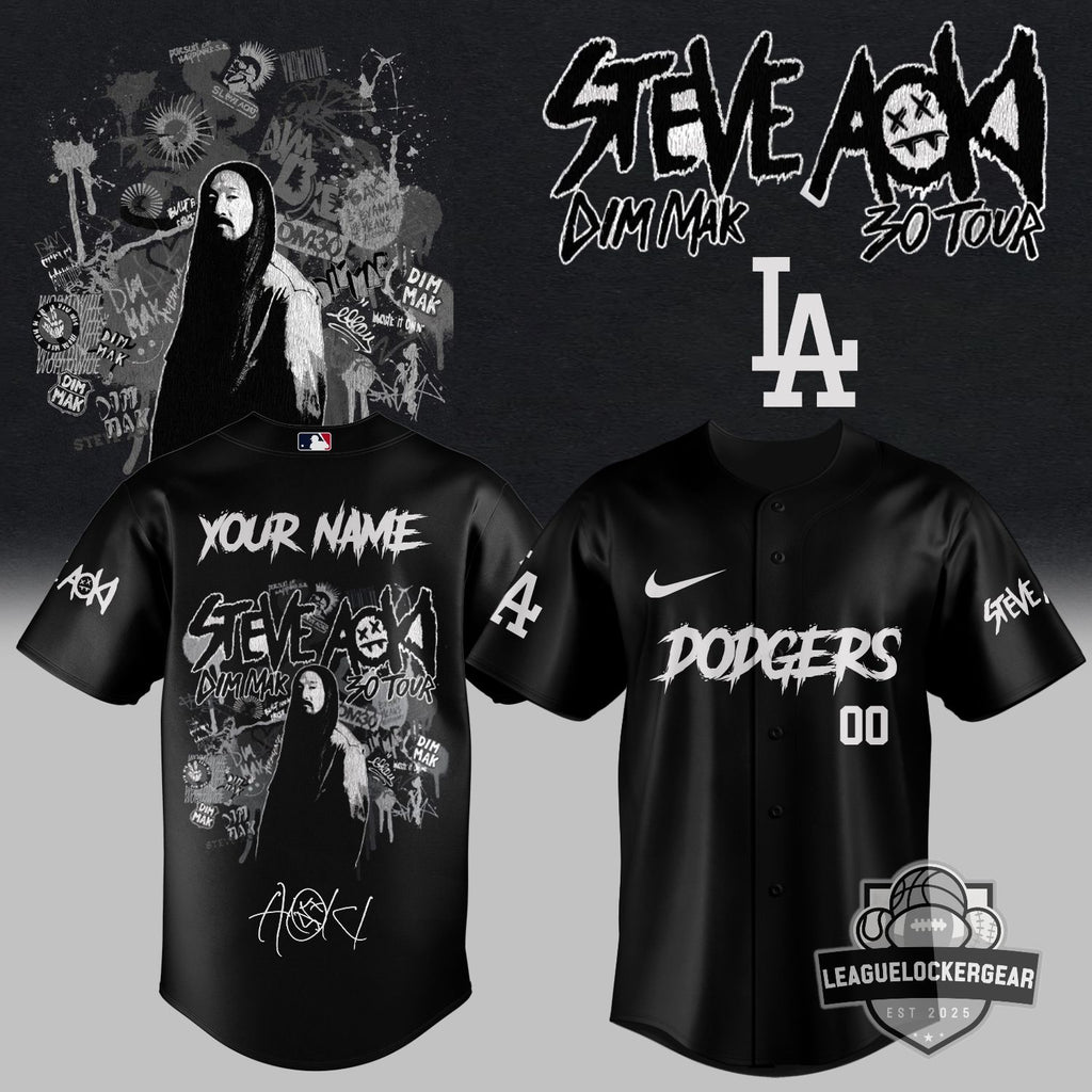Steve Aoki Los Angeles Dodgers Dim Mak 30 Tour Baseball Jersey