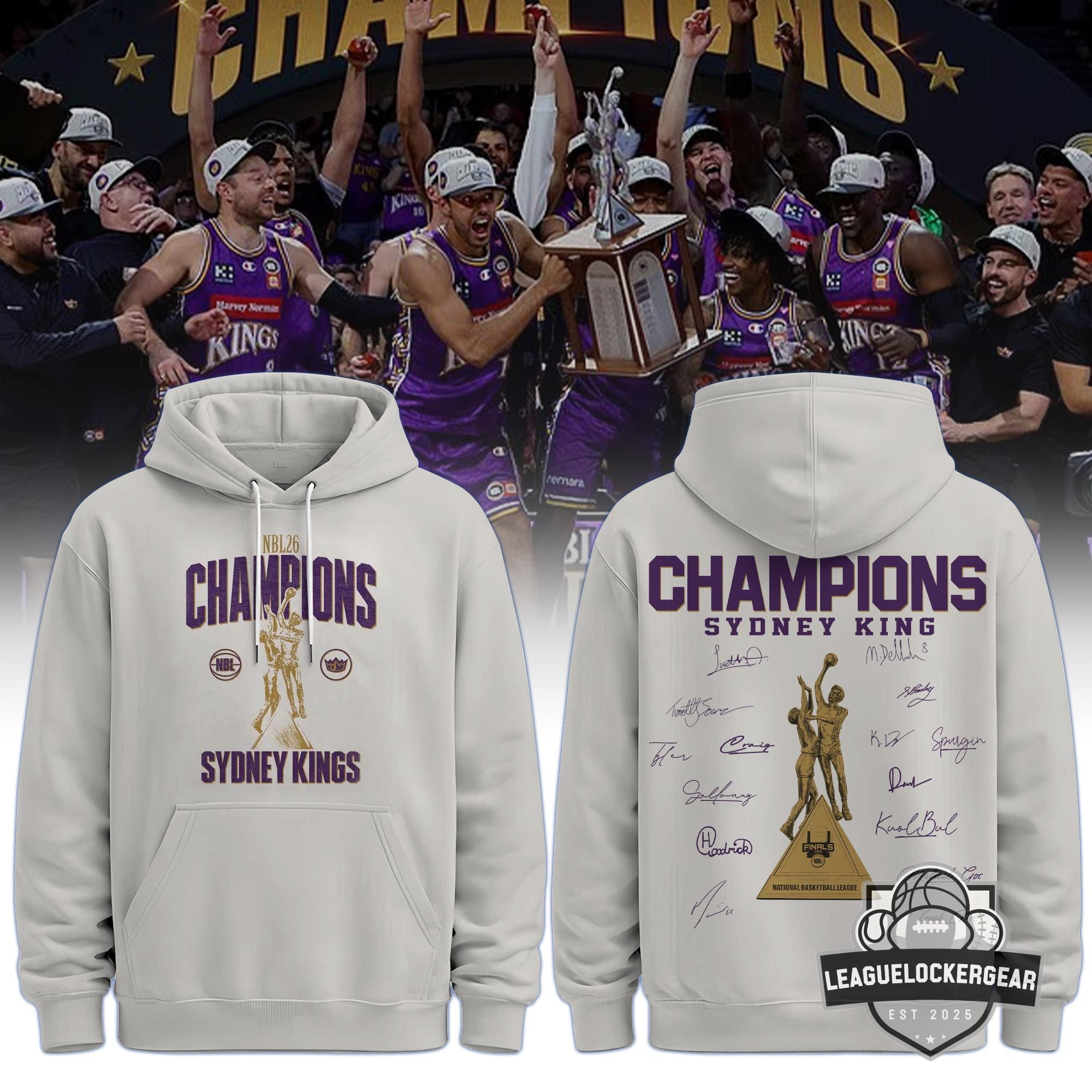 Sydney Kings NBL26 Champions Signatures Hoodie